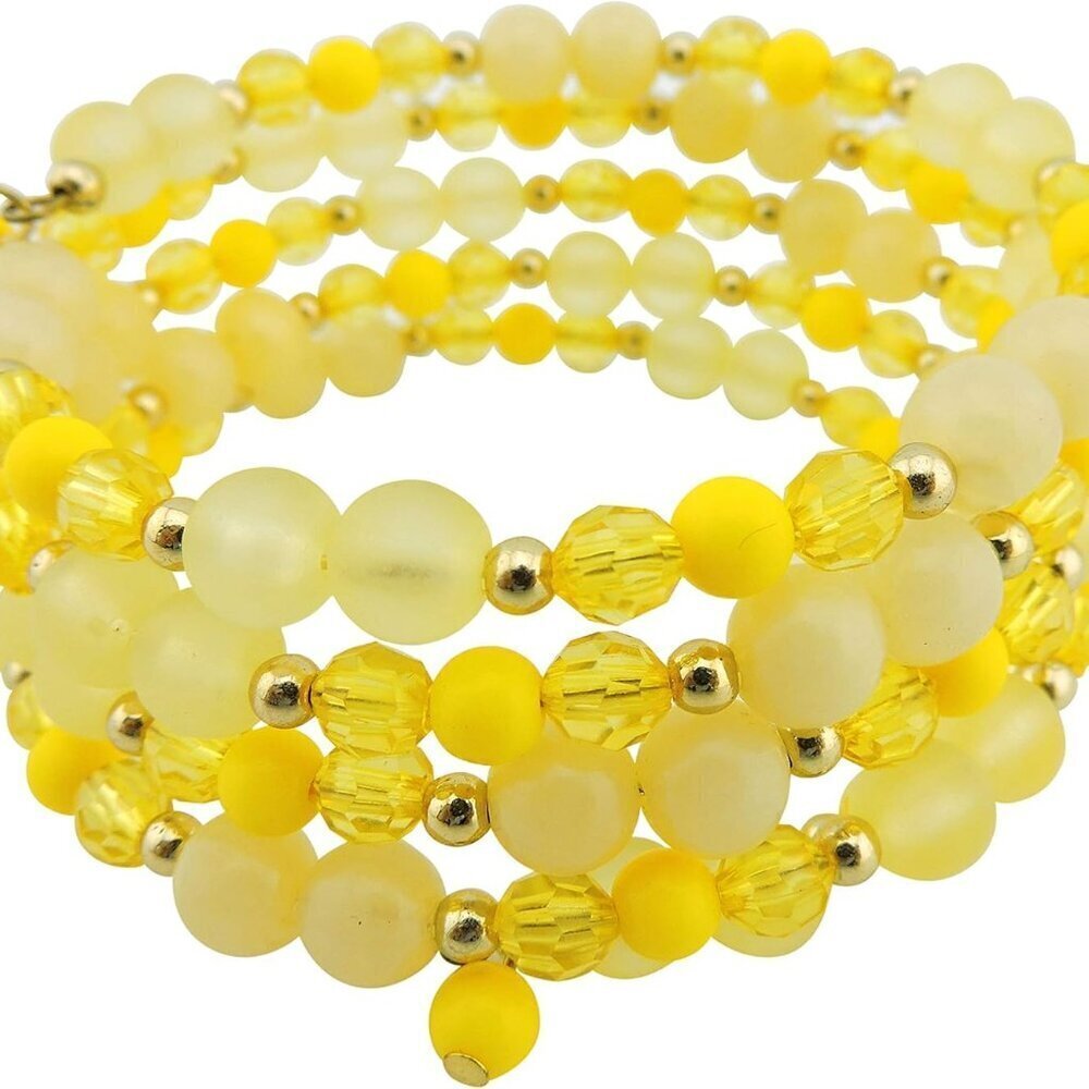 Beaded Bracelet Multi Layers Bead Strand Bangle Adjustable for Women